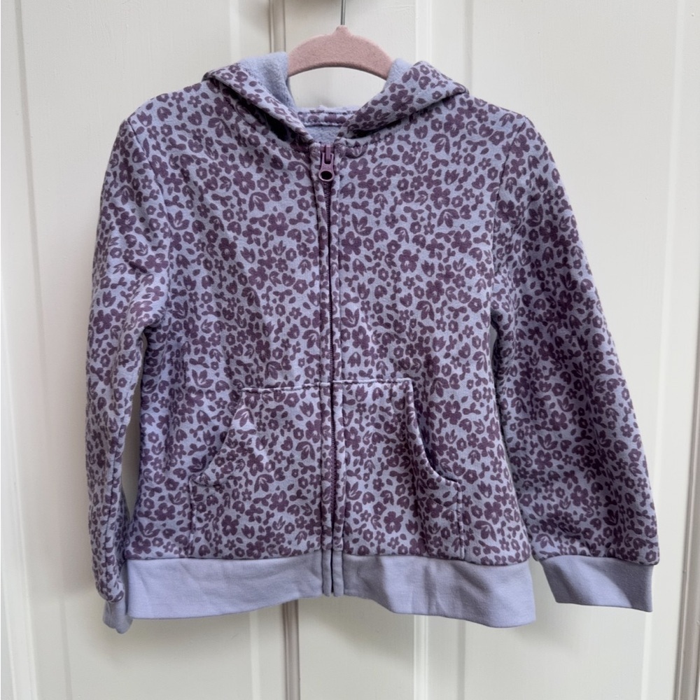NWOT Okie Dokie 2T Girls Purple Floral Zip Up Hoodie Sweatshirt - Picture 5 of 5
